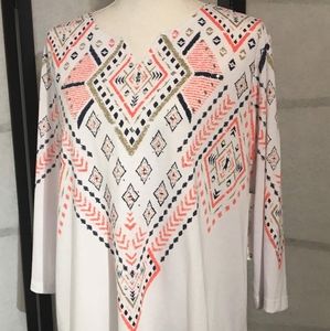 Large Links Aztec Print Blouse 
New with tags